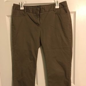 Express Dark Khaki Cropped Columnist Pants Size 6